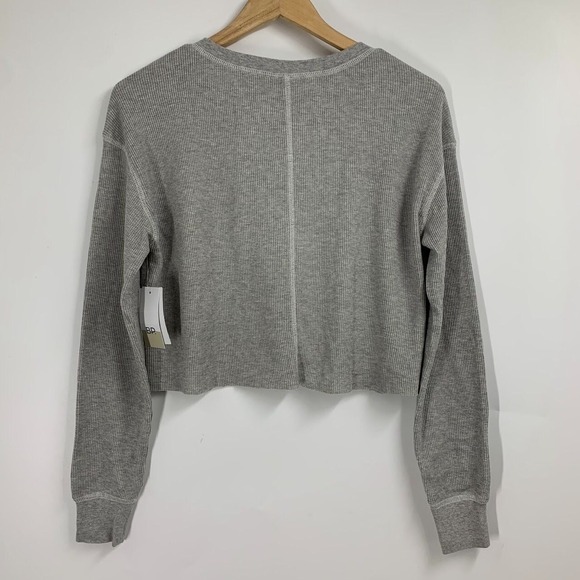 BP Nordstrom‎ Women's Organic Cotton V Neck Waffle Knit Long Sleeve Size M - Picture 2 of 7